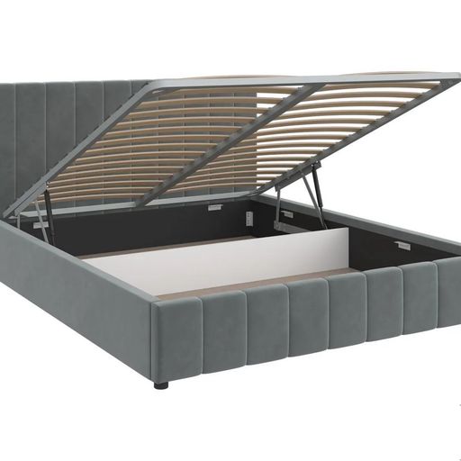 Кровать с подъемным механизмом «Нельсон», 1600, серая